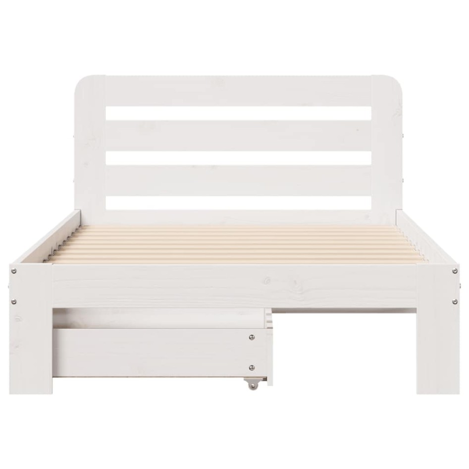 Estructura de cama sin colchón madera de pino blanca 90x200