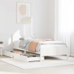 Estructura de cama sin colchón madera maciza blanca 90x190 cm