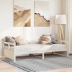 Sofá cama con colchón madera maciza de pino blanco 90x200 cm