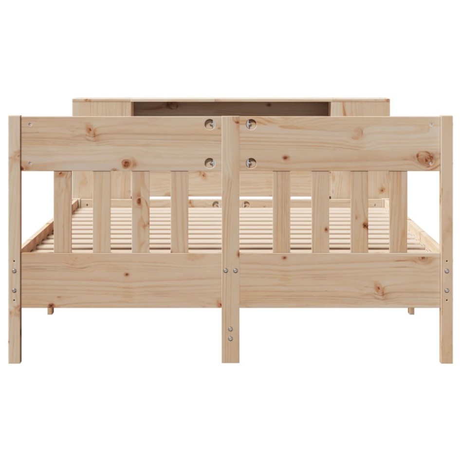 Cama con estantería sin colchón madera maciza de pino