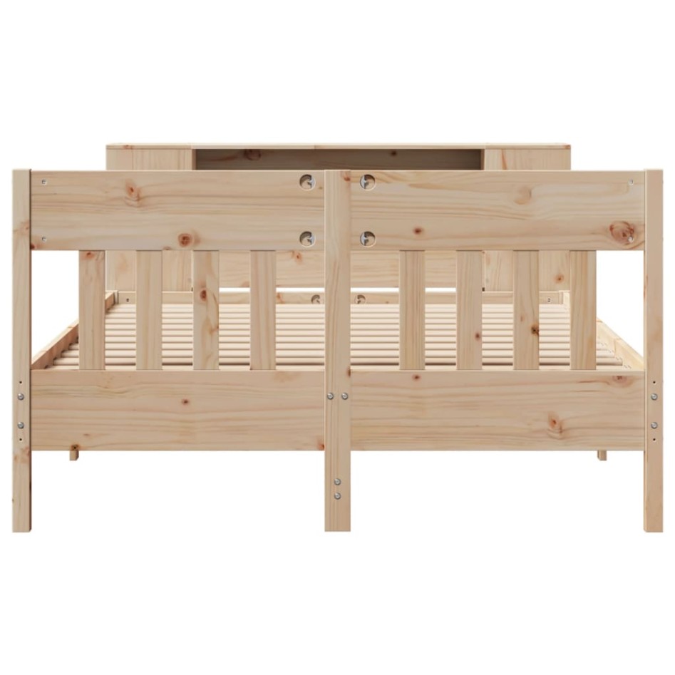 Cama con estantería sin colchón madera maciza de pino