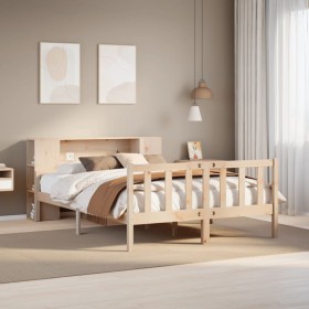 Cama con estantería sin colchón madera maciza de pino