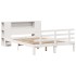 Cama con estantería sin colchón madera maciza blanca 120x200