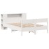 Cama con estantería sin colchón madera maciza blanca 160x200