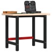 Banco de trabajo rectangular madera maciza roble 100x60x83 cm