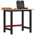Banco de trabajo rectangular madera maciza roble 100x60x81,5