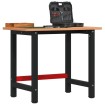 Banco de trabajo rectangular madera maciza roble 100x60x81,5 cm