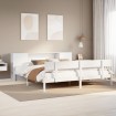 Cama con estantería sin colchón madera maciza blanca 200x200 cm