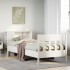 Cama con estantería sin colchón madera maciza blanca 100x200