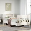 Cama con estantería sin colchón madera maciza blanca 100x200 cm