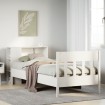 Cama con estantería sin colchón madera maciza blanco 90x200 cm