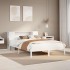 Cama con estantería sin colchón madera maciza blanca 140x190