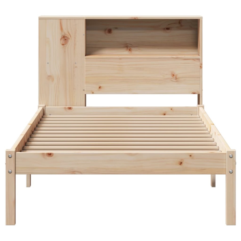 Cama con estantería sin colchón madera maciza de pino 90x200