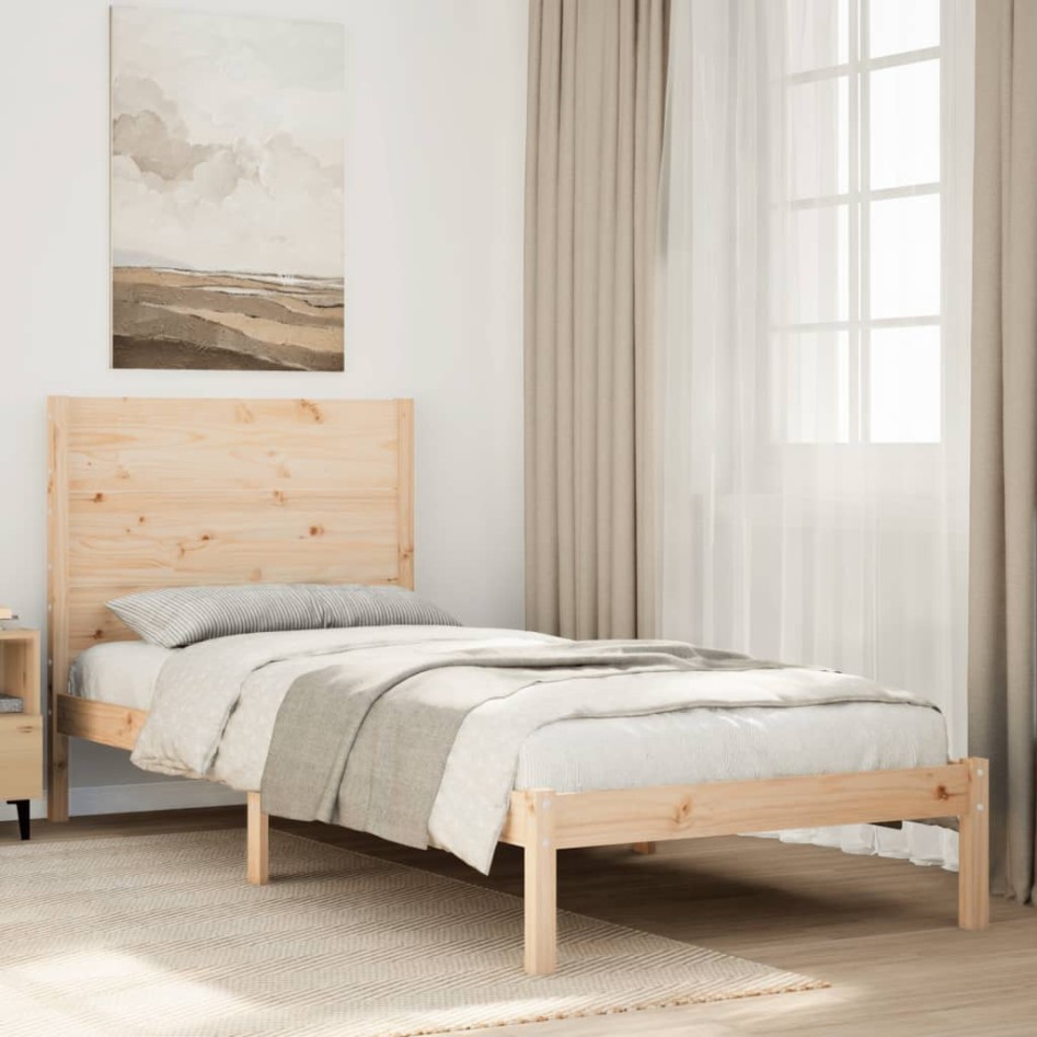 Cama extralarga sin colchón madera maciza 90x220
