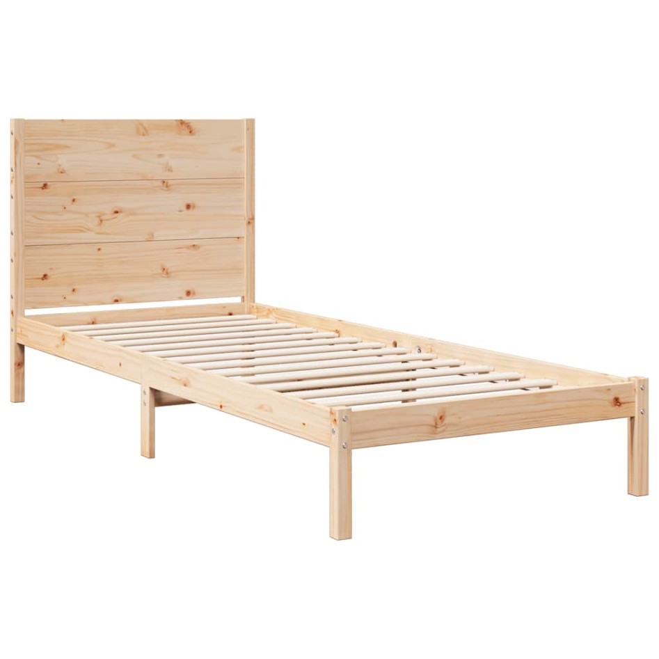 Cama extralarga sin colchón madera maciza 90x220