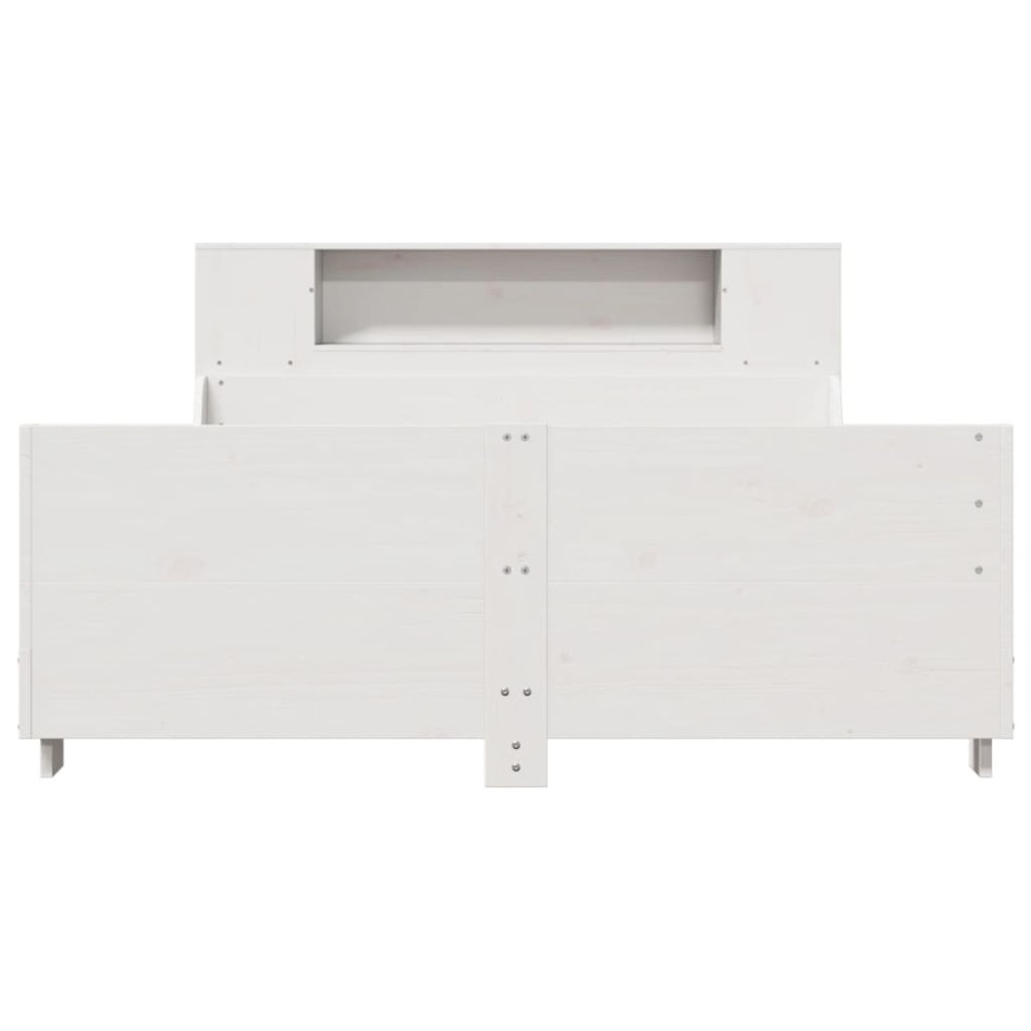 Estructura de cama sin colchón madera de pino blanca 150x200