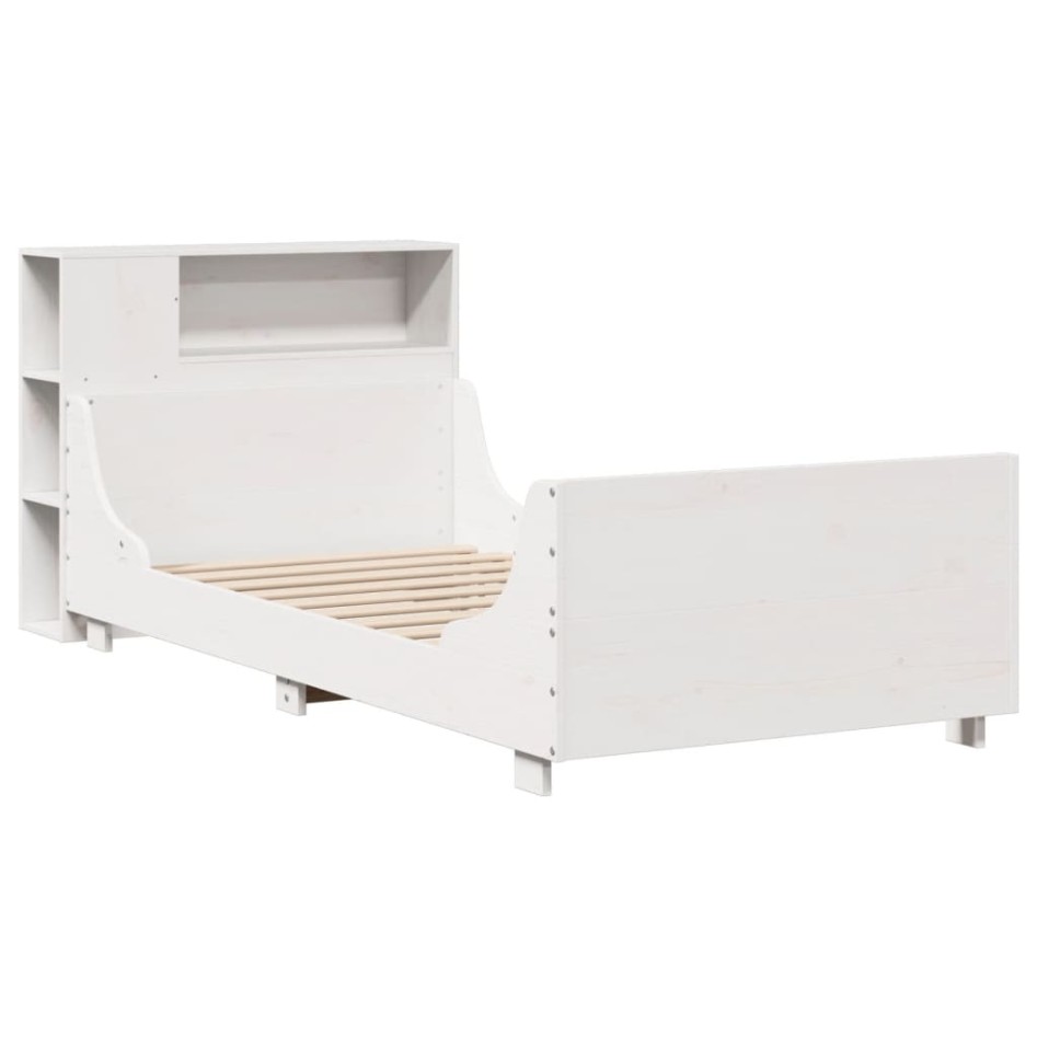 Estructura de cama sin colchón madera maciza blanca 75x190