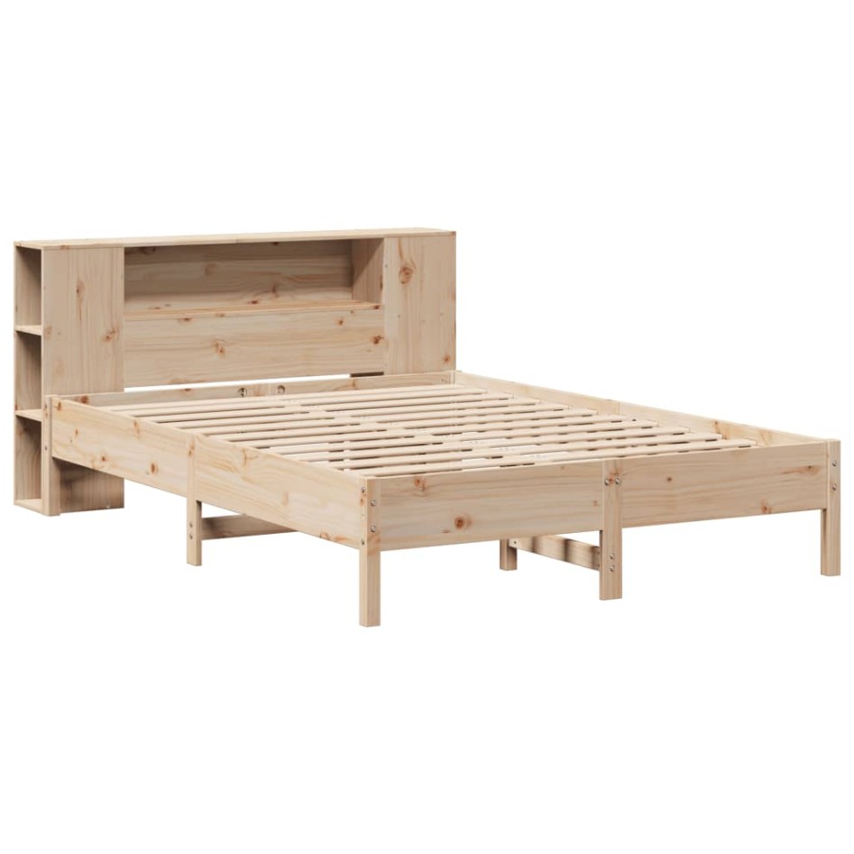 Cama con estantería sin colchón madera maciza de pino