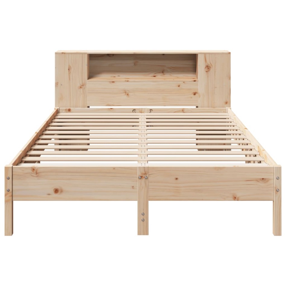 Cama con estantería sin colchón madera maciza de pino