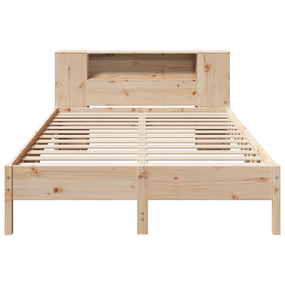 Cama con estantería sin colchón madera maciza de pino