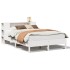 Cama con estantería sin colchón madera maciza blanca 120x190