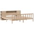 Cama con estantería sin colchón madera maciza de pino