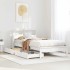 Cama con estantería sin colchón madera maciza blanca 100x200