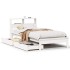 Cama con estantería sin colchón madera maciza blanca 100x200