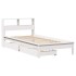 Cama con estantería sin colchón madera maciza blanca 100x200