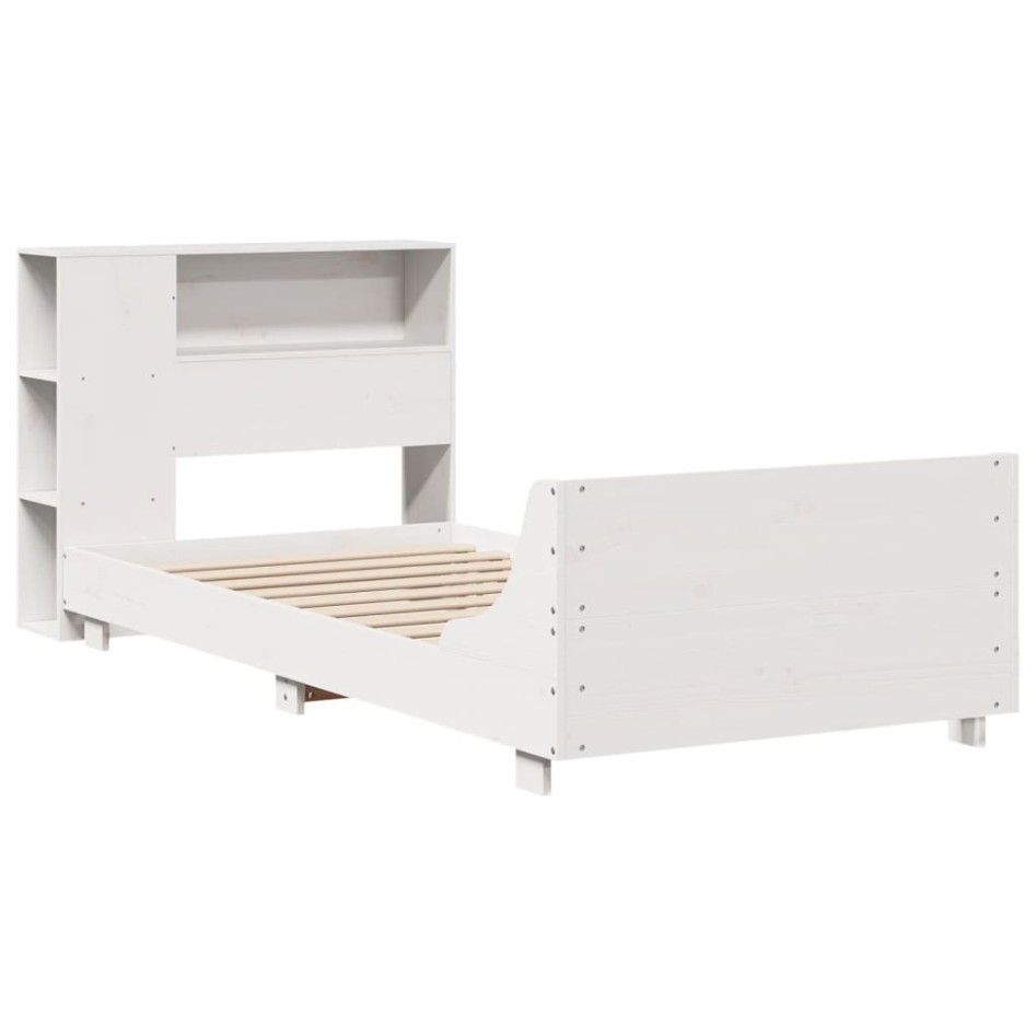 Estructura de cama sin colchón madera de pino blanca 90x200