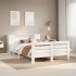 Estructura de cama sin colchón madera de pino blanca 150x200