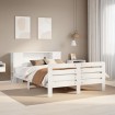 Estructura de cama sin colchón madera de pino blanca 150x200 cm