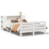 Estructura de cama sin colchón madera de pino blanca 150x200