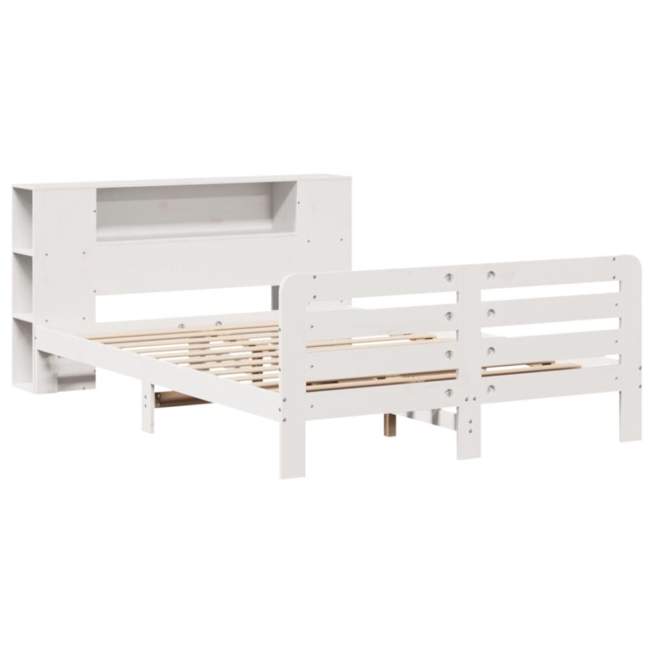 Estructura de cama sin colchón madera maciza blanca 120x190