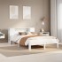 Cama con estantería sin colchón madera maciza blanca 160x200