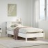 Cama con estantería sin colchón madera maciza blanco 90x200