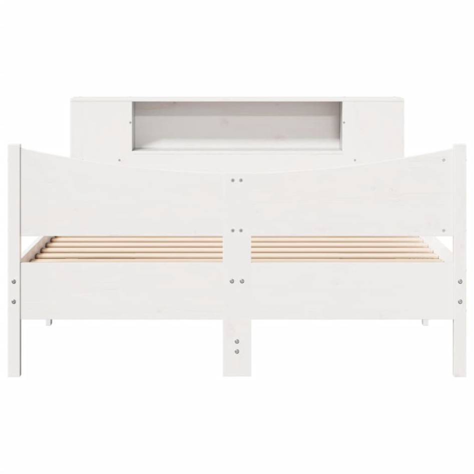 Estructura de cama sin colchón madera de pino blanca 140x190