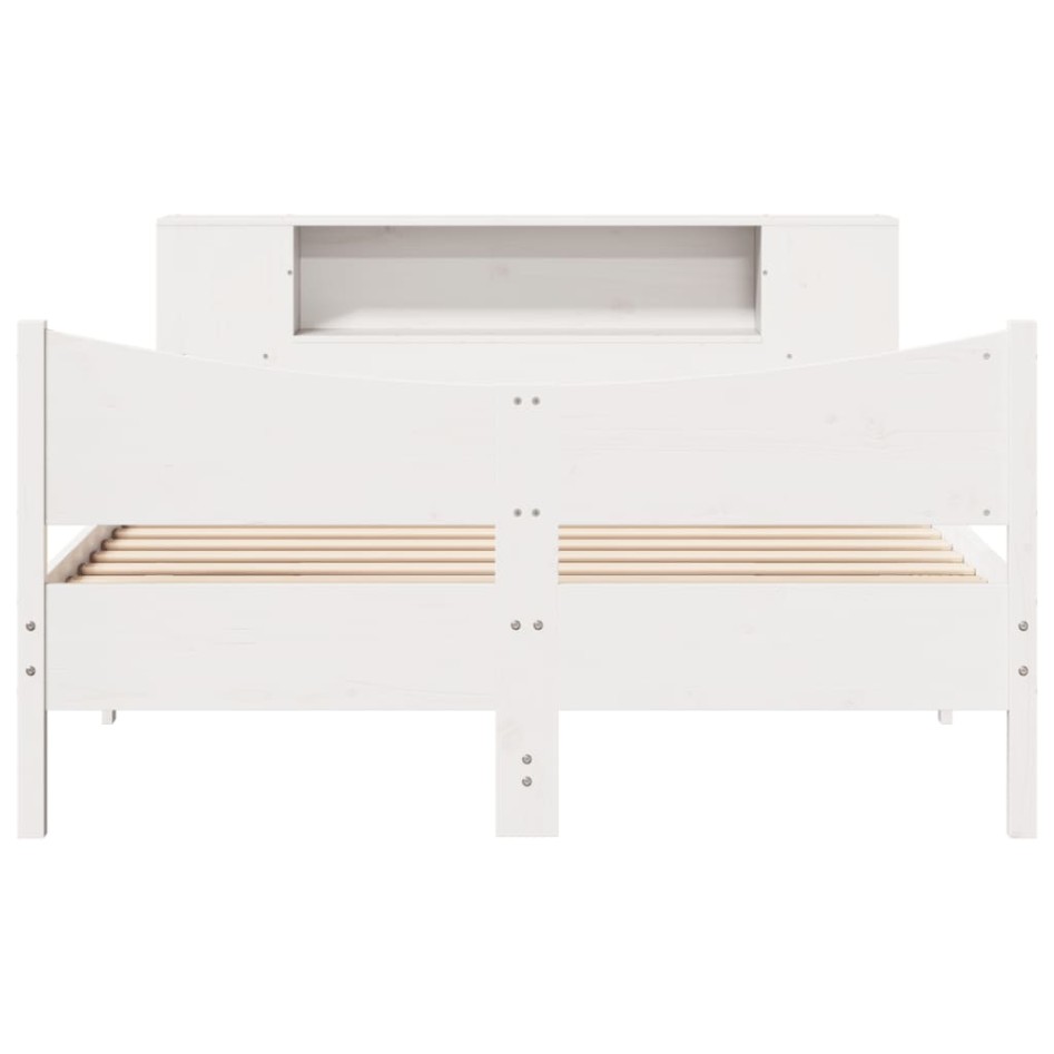 Estructura de cama sin colchón madera de pino blanca 150x200