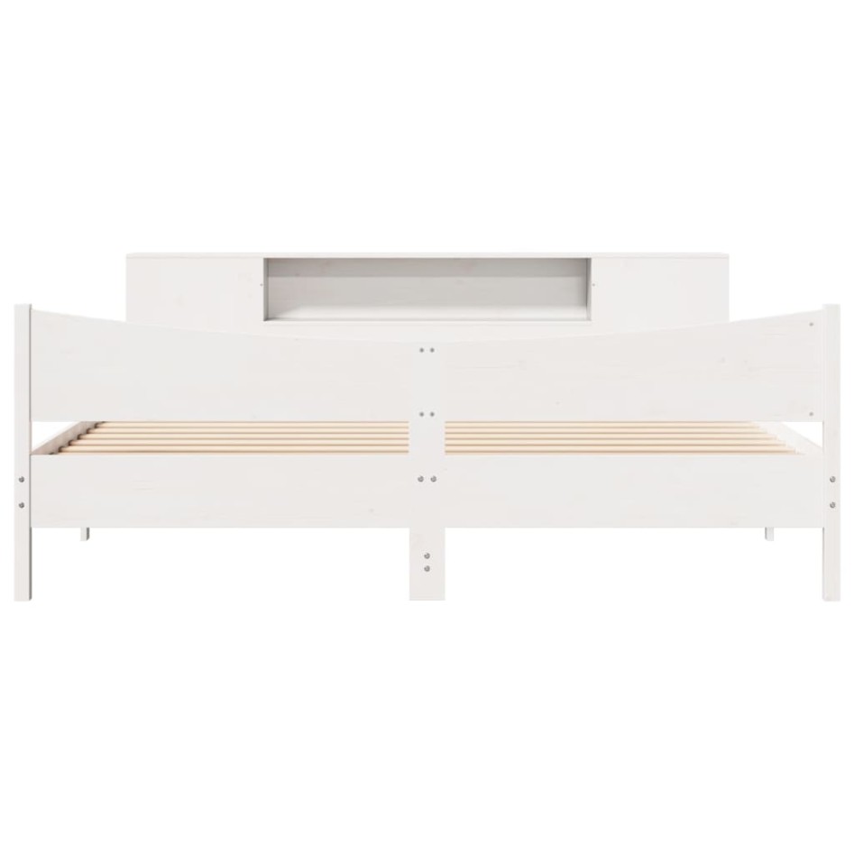 Estructura de cama sin colchón madera maciza blanca 200x200