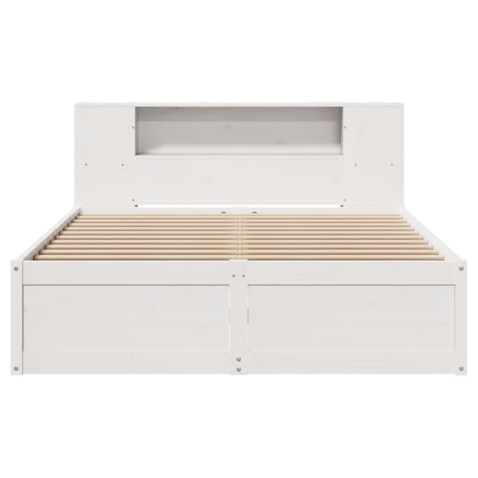 Estructura de cama sin colchón madera de pino blanca 140x190
