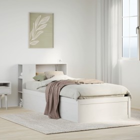 Estructura de cama sin colchón madera de pino blanca 90x200