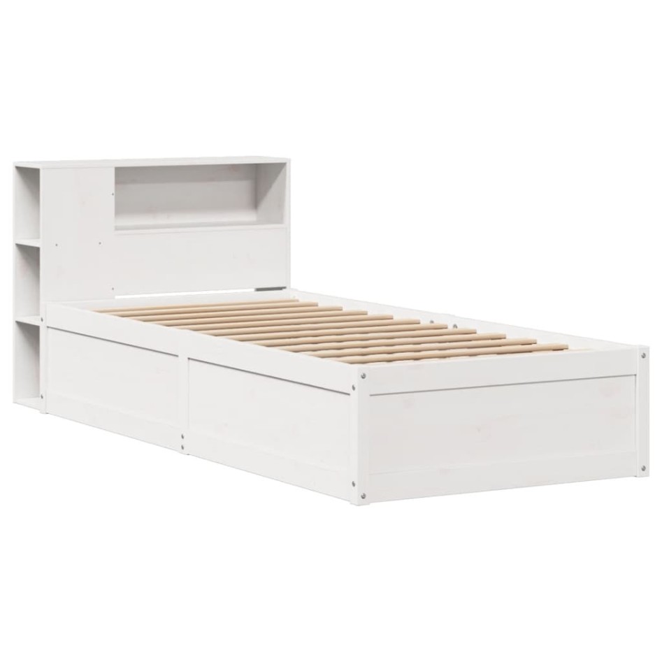 Estructura de cama sin colchón madera de pino blanca 90x200