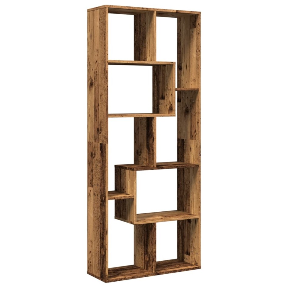 Librería divisora madera ingeniería envejecida 67x25x161,5