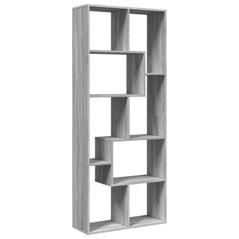 Librería divisora madera ingeniería gris Sonoma 67x25x161,5