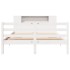 Cama con estantería sin colchón madera maciza blanca 120x190