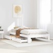 Estructura de cama sin colchón madera de pino blanca 90x200 cm