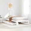 Estructura de cama sin colchón madera maciza blanca 90x190 cm