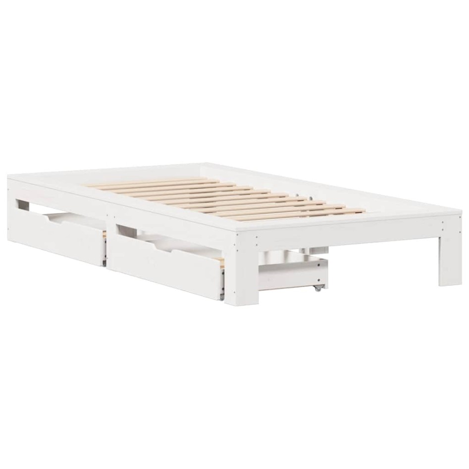 Estructura de cama sin colchón madera maciza blanca 90x190