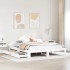 Estructura de cama sin colchón madera maciza blanca 200x200