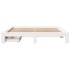 Estructura de cama sin colchón madera maciza blanca 200x200